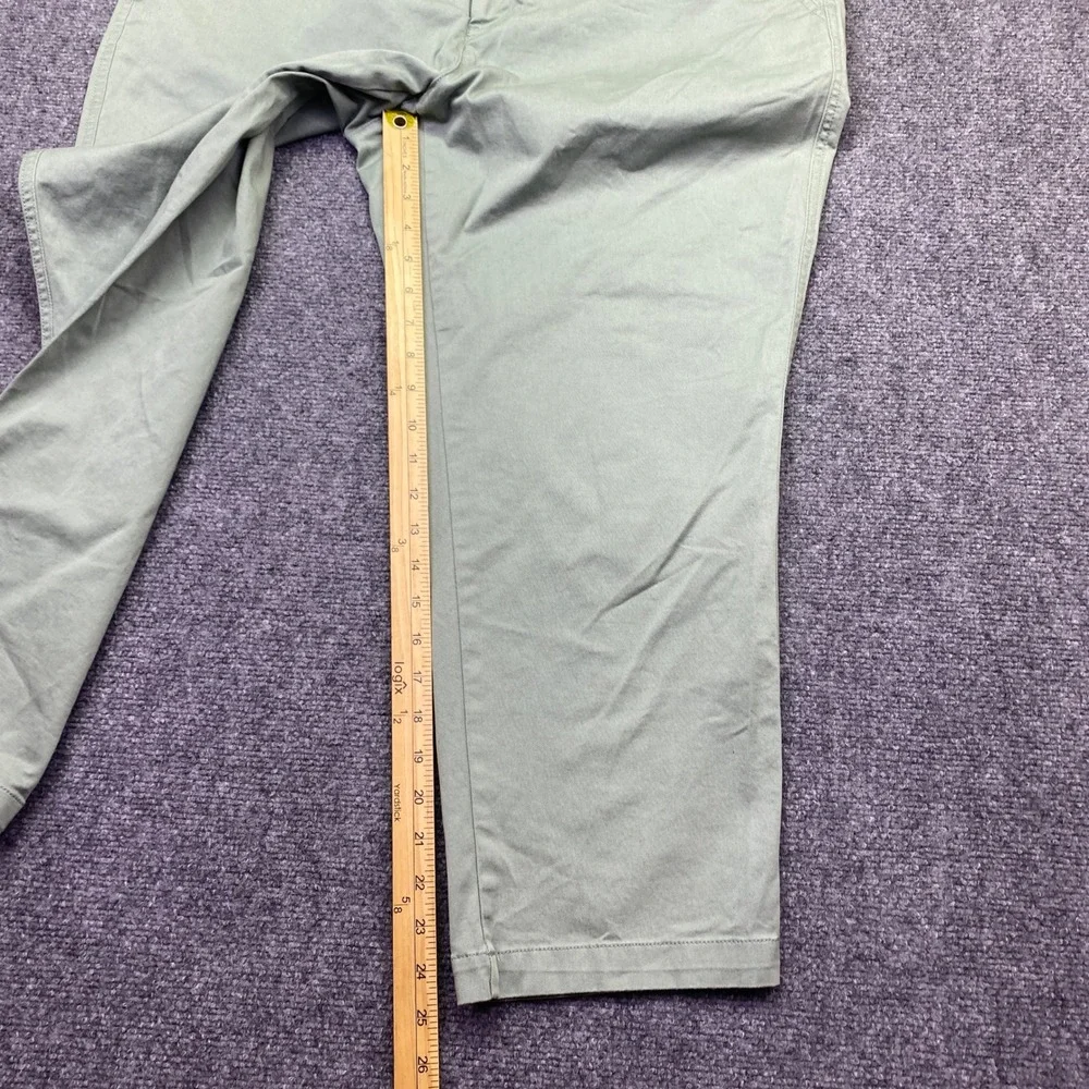 Lands End Womens 18P Sage Green Chino Pants Cotton Stretch Petite 10332